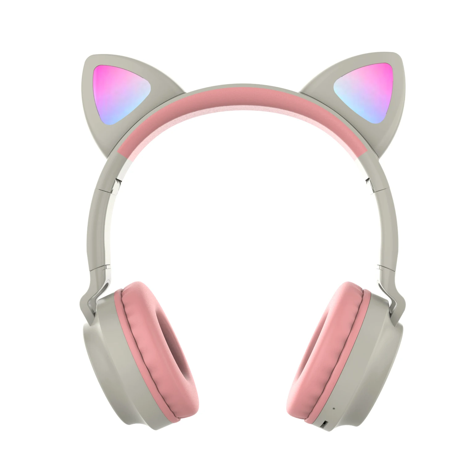 Китайское производство милая светодиодная музыкальная стереогарнитура с кошачьими ушками подарок беспроводные наушники