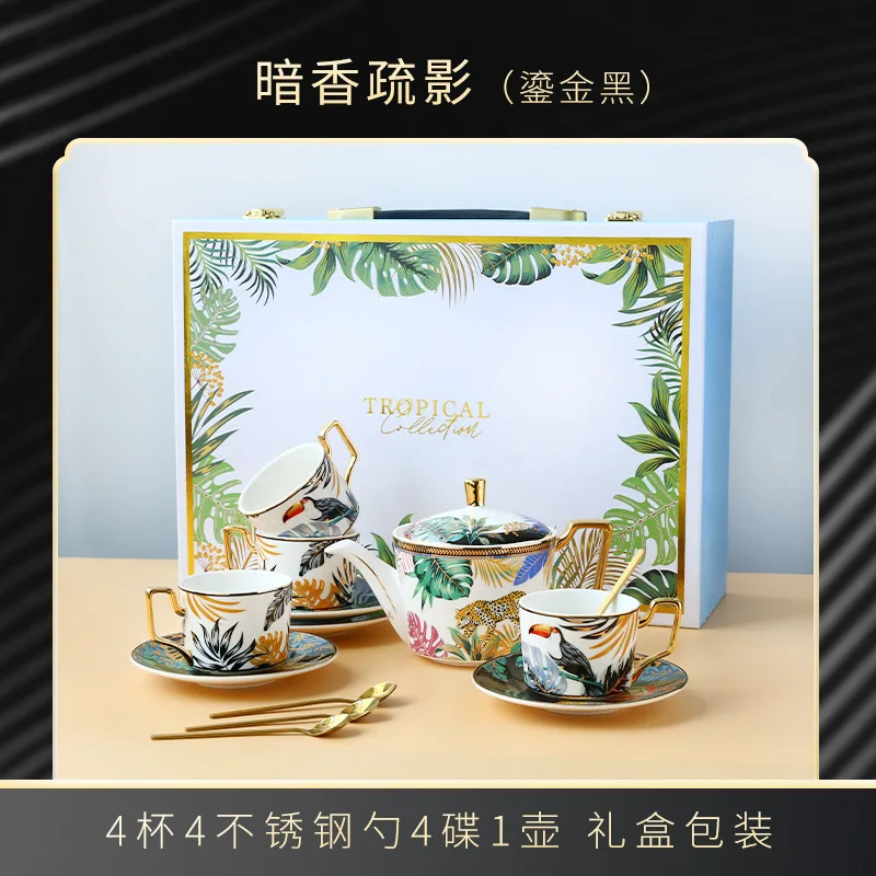 Creative Household Instagram European Style Flower Tea Afternoon Tea Ceramic Tea Set