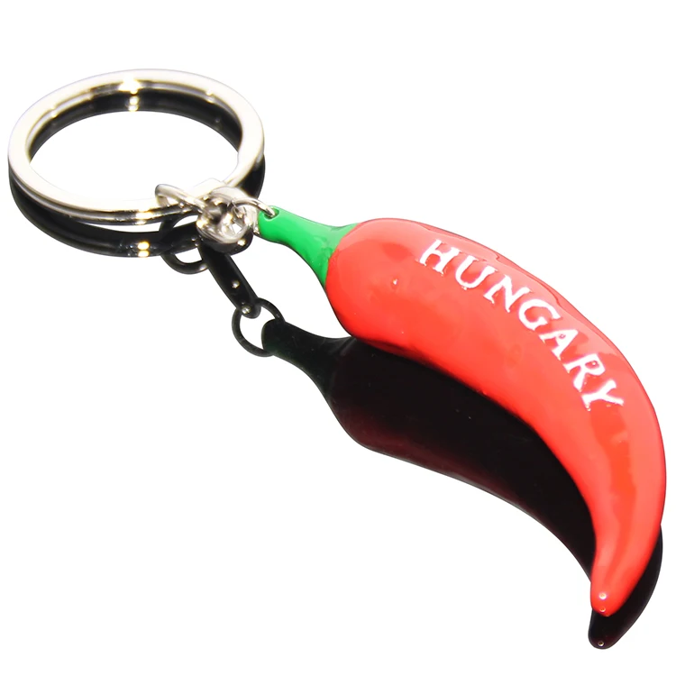 Hungary Red Pepper Key Holder Chili Gifts Key Chain Ring Tourist Souvenirs Hungary Chili Keychain