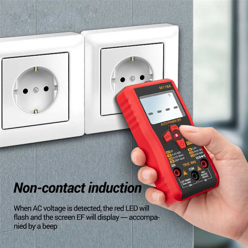 Electrical Instruments Digital Multimeter Smart Tester Mini M118A with NCV Data Hold Flashlight Auto Mmultimetro True Rms Trani