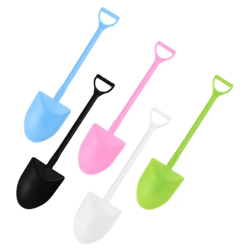 Colorful disposable small plastic spoon shovel spoon mini ice cream cake dessert spoon