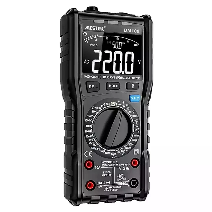 MESTEK DM100 Digital Multimeter High Speed Smart Double Core T-rms NCV Temperature multimetro Anti-burn Fuse Alarm multimeters