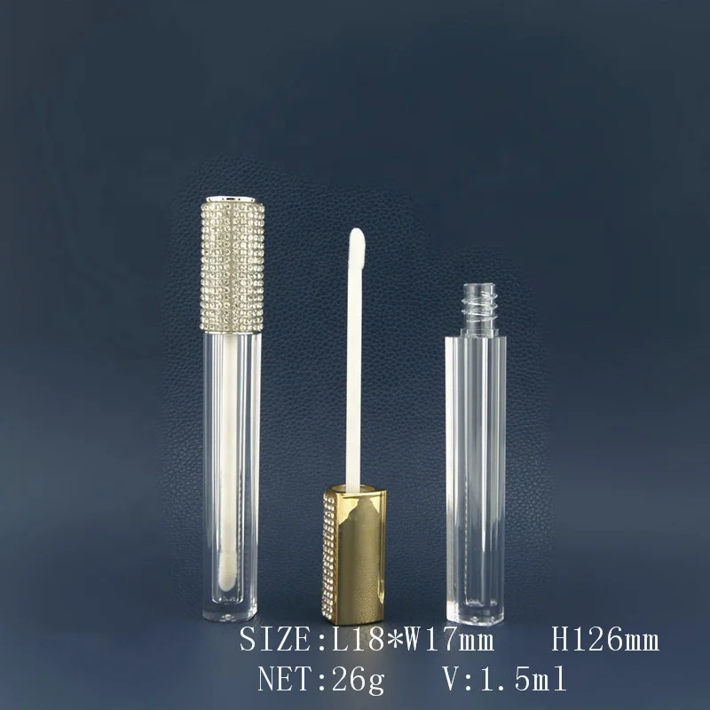5ml Diamond Lip Gloss Containers Wand Tubes Liquid Lipstick Rhinestone Lipgloss Tube