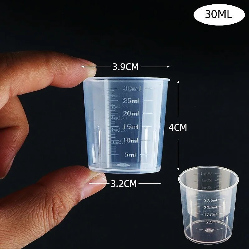 Transparent 7.5ml12.5ml17.5ml22.5ml27.5ml30ml plastic measuring cups double scale line Laboratory kitchen Tools Lab Beakers