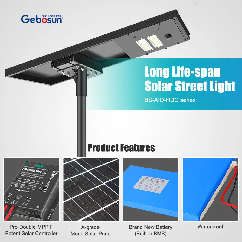Outdoor Waterproof IP65 Integrated All In One LED Solar Street Light 100W 120W 150W Aluminum Lamp Solar Power Supply