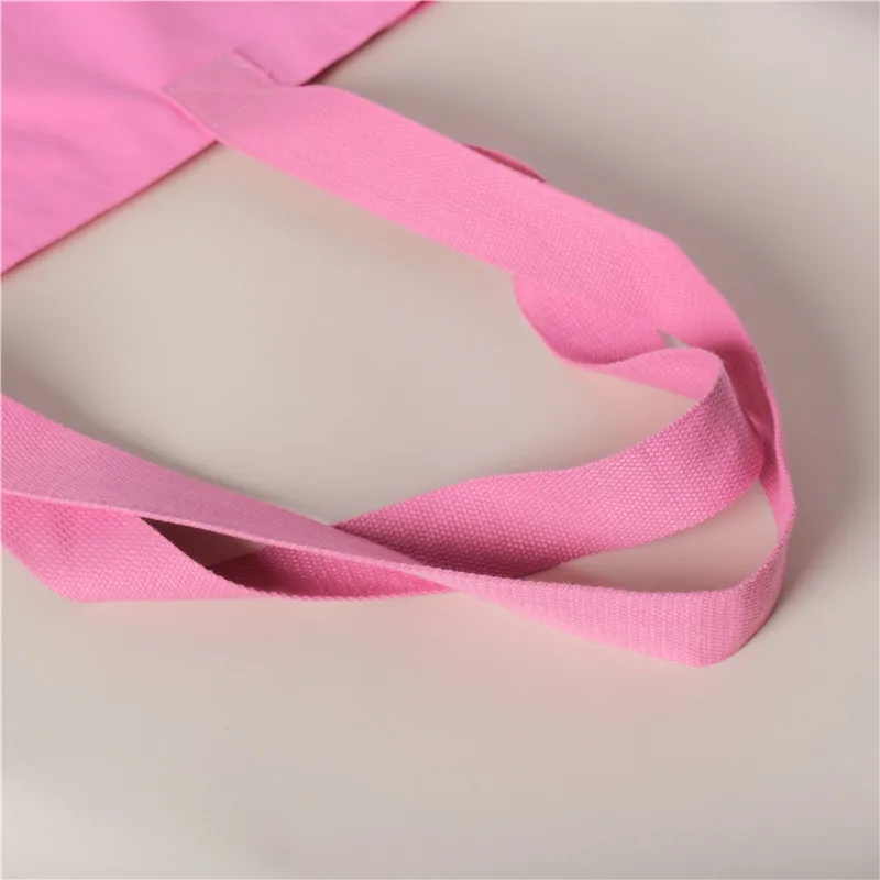 Pink Large Tote Bag Custom Logo Canvas Oversized Shopping Bag with Webbing Handle embroidery logo