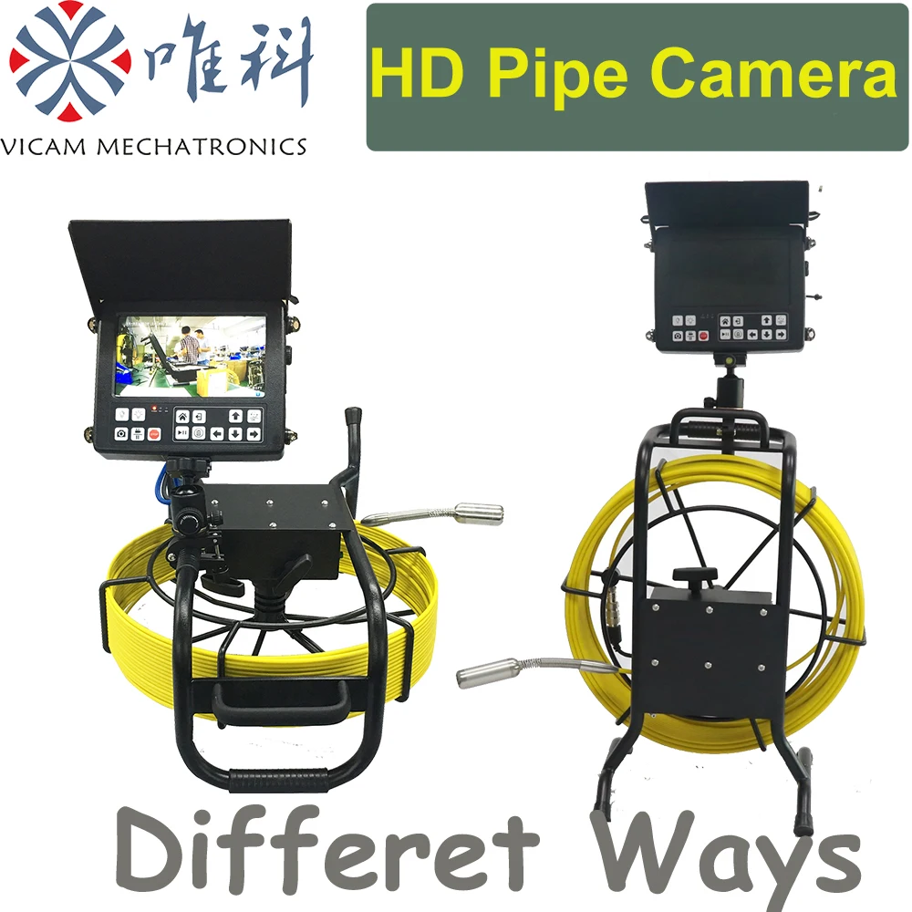 pipe Tube inspection video camera with 512Hz sonde pipe locator, meter counter, DVR, keyboard, skids