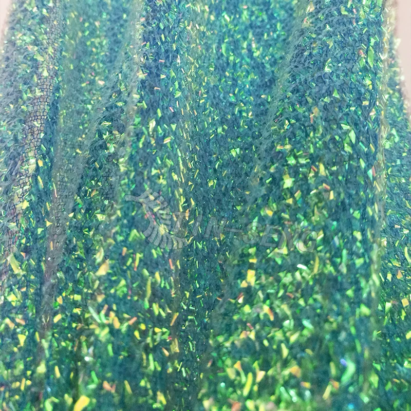 sponge lurex rainbow multicolor fabric for costume