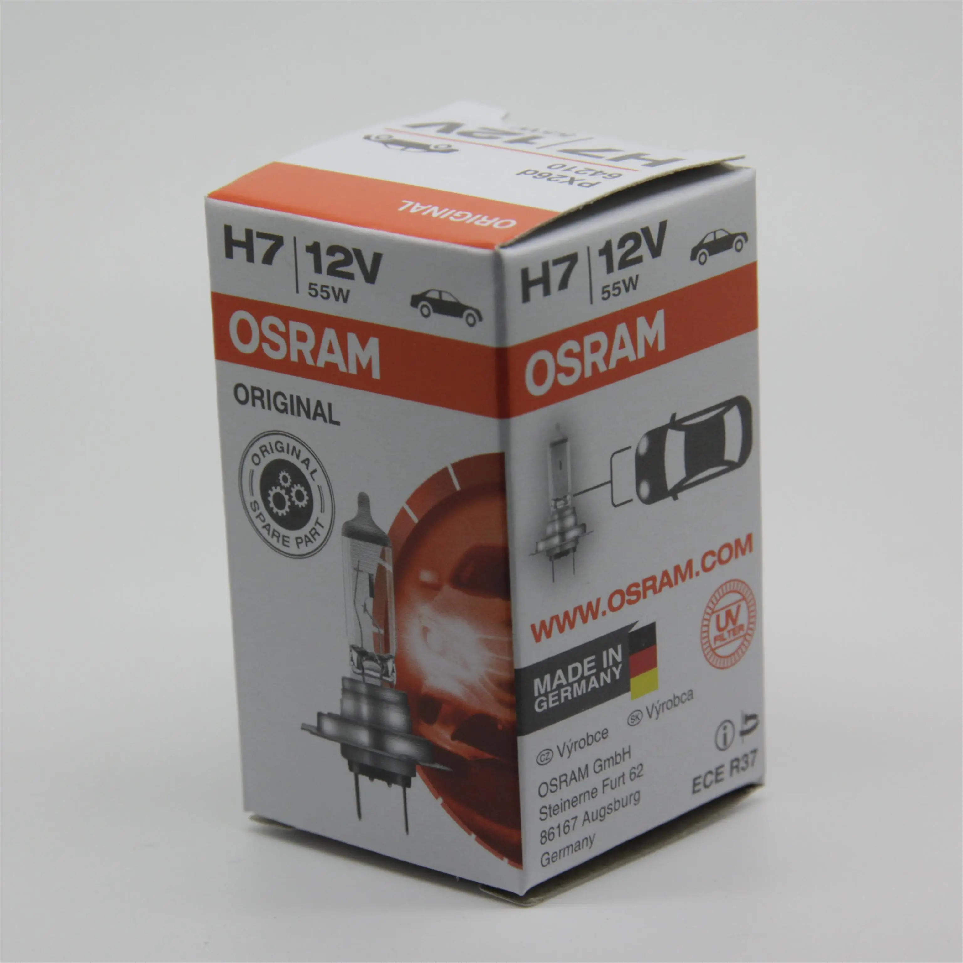 OSRAM H7 64210 12V 55W Halogen Headlight Bulb P43t, Automotive Lighting System, Car Accessories Headlamp, Spare Parts