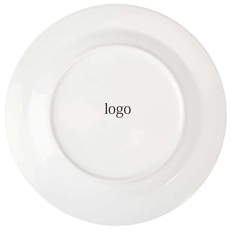 Оптовая продажа, белая дешевая керамическая посуда, круглые тарелки, китайские фарфоровые обеденные тарелки для отелей