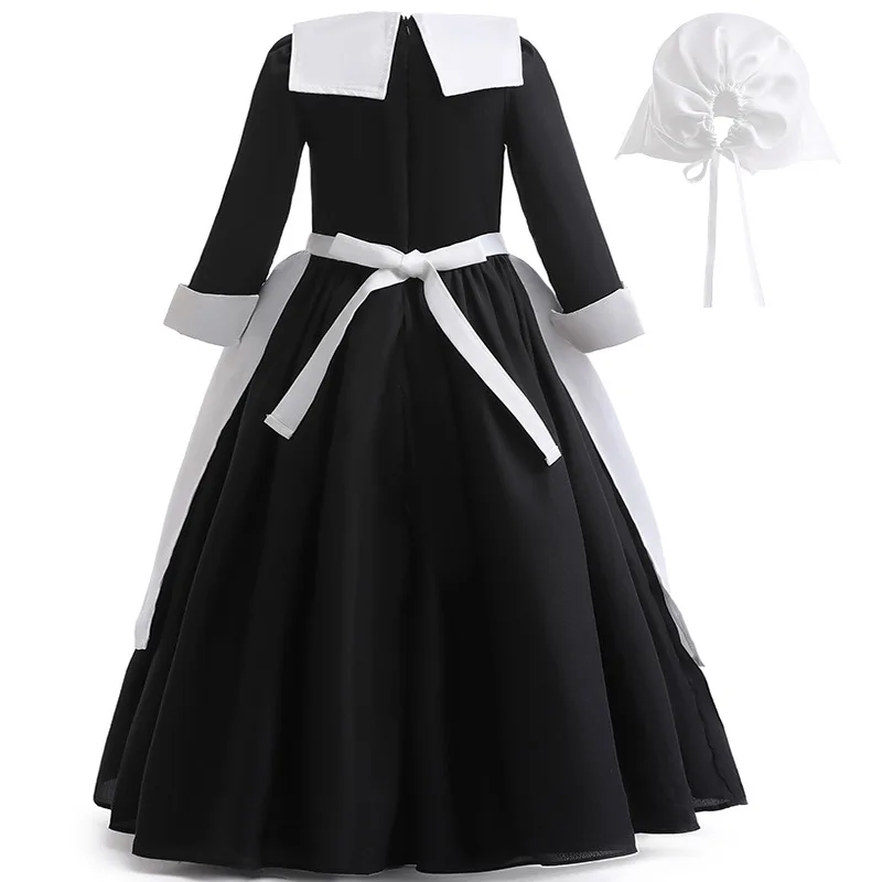 New Product Girls Wednesday Adams Cosplay Costume Halloween Party Dress Long Sleeve Classical Girls Dress For stage