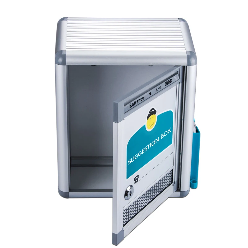 Aluminum lockable ballot box wall-mounted office suggestion box high quality complaint and suggestion box