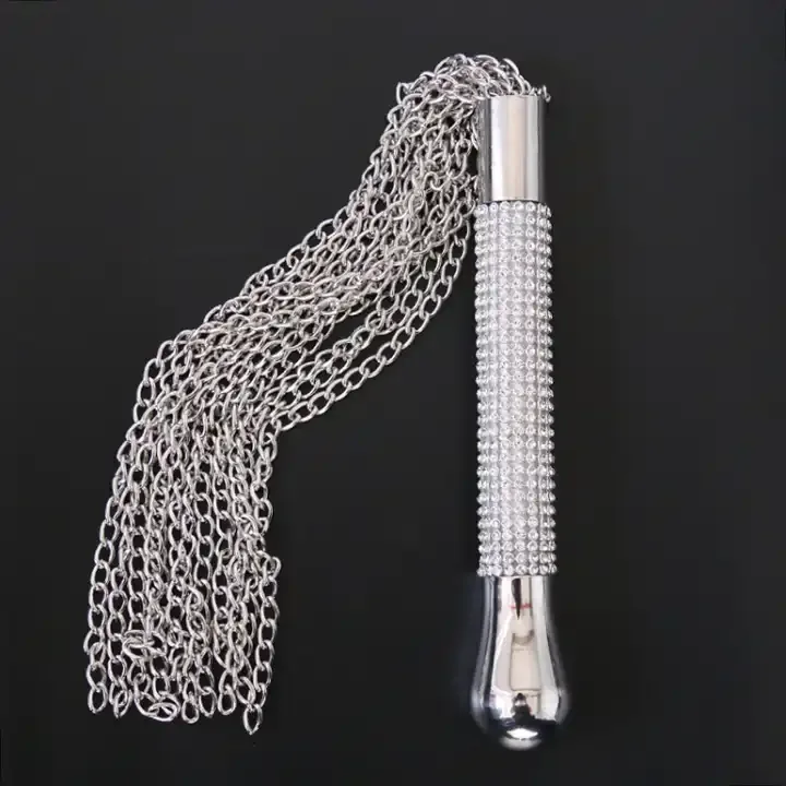 Adult goods whip flapping diamond handle iron chain mustache whip weighted chain