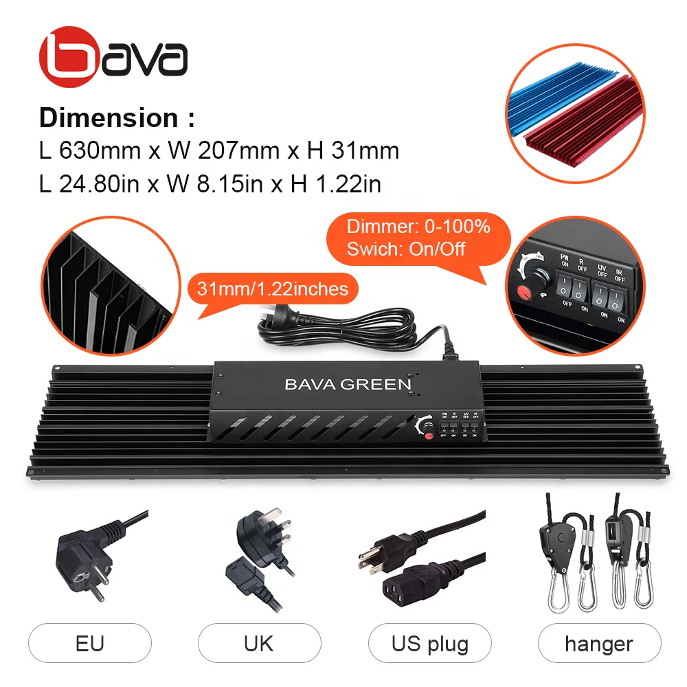 Bava dropship 240w  sun light led 660nm mix full spectrum Seoul 30 plant grow lighting grow light with separate uv switch