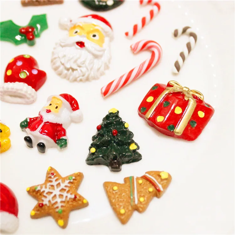 Low MOQ small cute glitter Xmas refrigerator magnet acrylic Christmas strong magnetic decoration sticker for fridge home