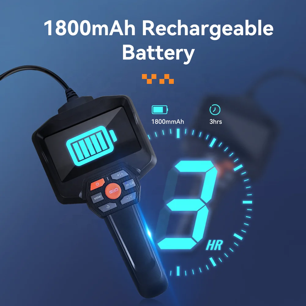 Virtual Dual triple 4.3 inch screen HD 1080P Pipe Inspection Industrial Endoscope Camera 1080p Portable Endoscope Camera