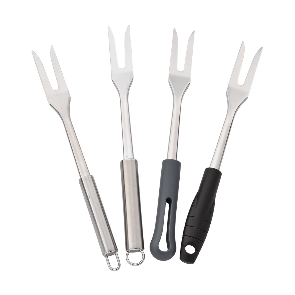 metal kitchen utensils set barbecue grill turning forks stainless steel meat curving bone fork for meat