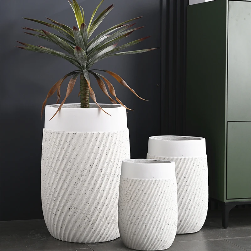 33/43/57cm Large Flower Pot Tall Planters Indoor Outdoor Planters and Pots Factory Wholesale Fiber Clay Pots For Plants