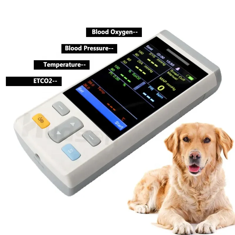 Factory Veterinary Animals Vet pet dog cat handheld Portable Vital Signs Blood pressure Monitor With Etco2 NIBP