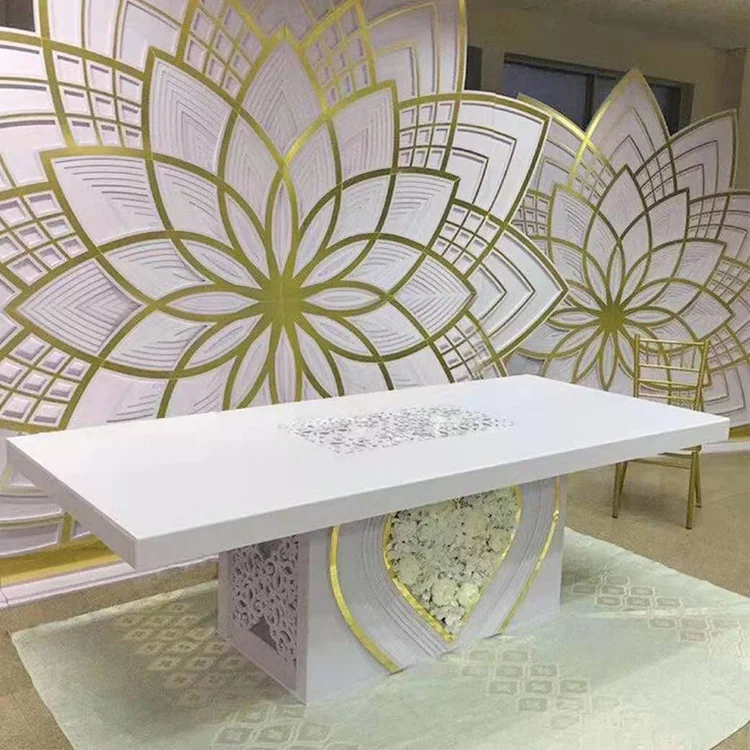 modern luxury dining gold frame metal stainless steel chair and table for restaurant and wedding