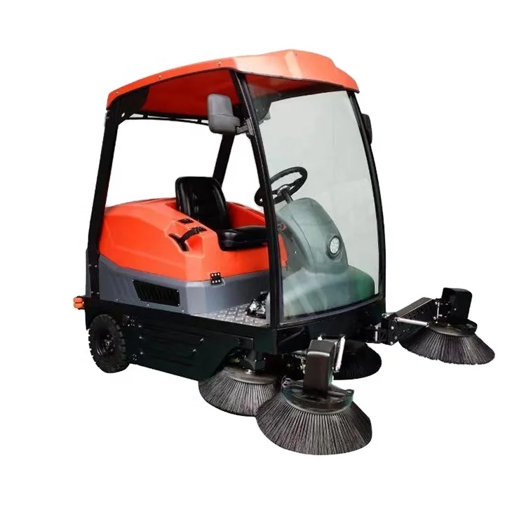 Cleanvac Good Price Semi-closed Automatic Electric Ride-on Floor Sweeper Vacuum Out Road Sweepers With CE Certificate