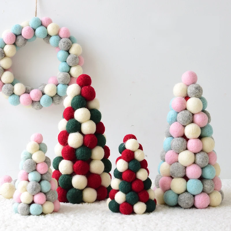 
Handmade custom felt ball garland christmas decoration 