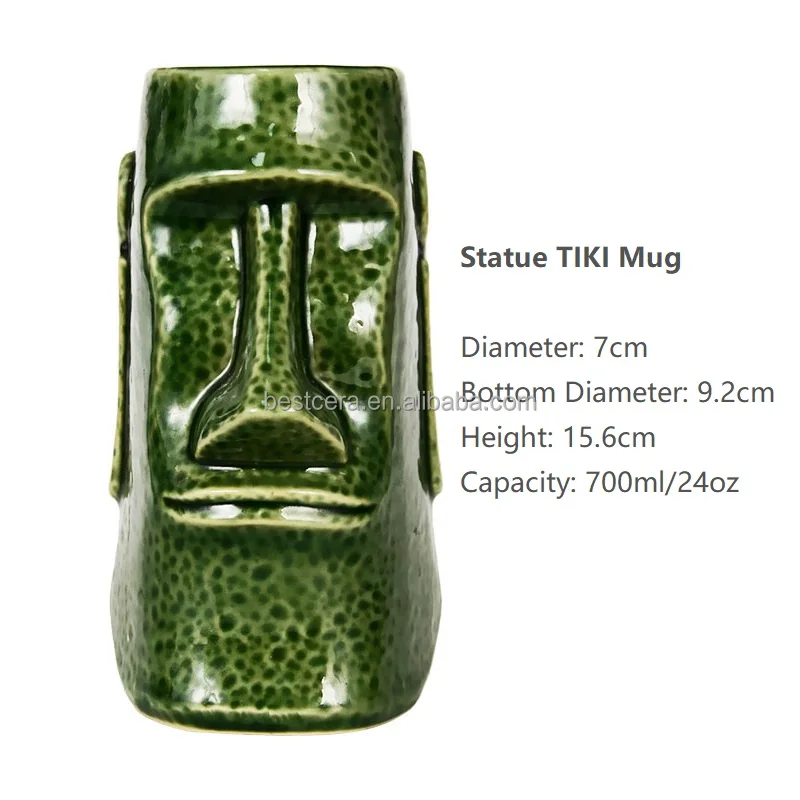 Promotion Hawaii Tiki Mugs Cocktail Cup Skull Mug 13oz Color Glazed Ceramic Tiki Beer Mug 