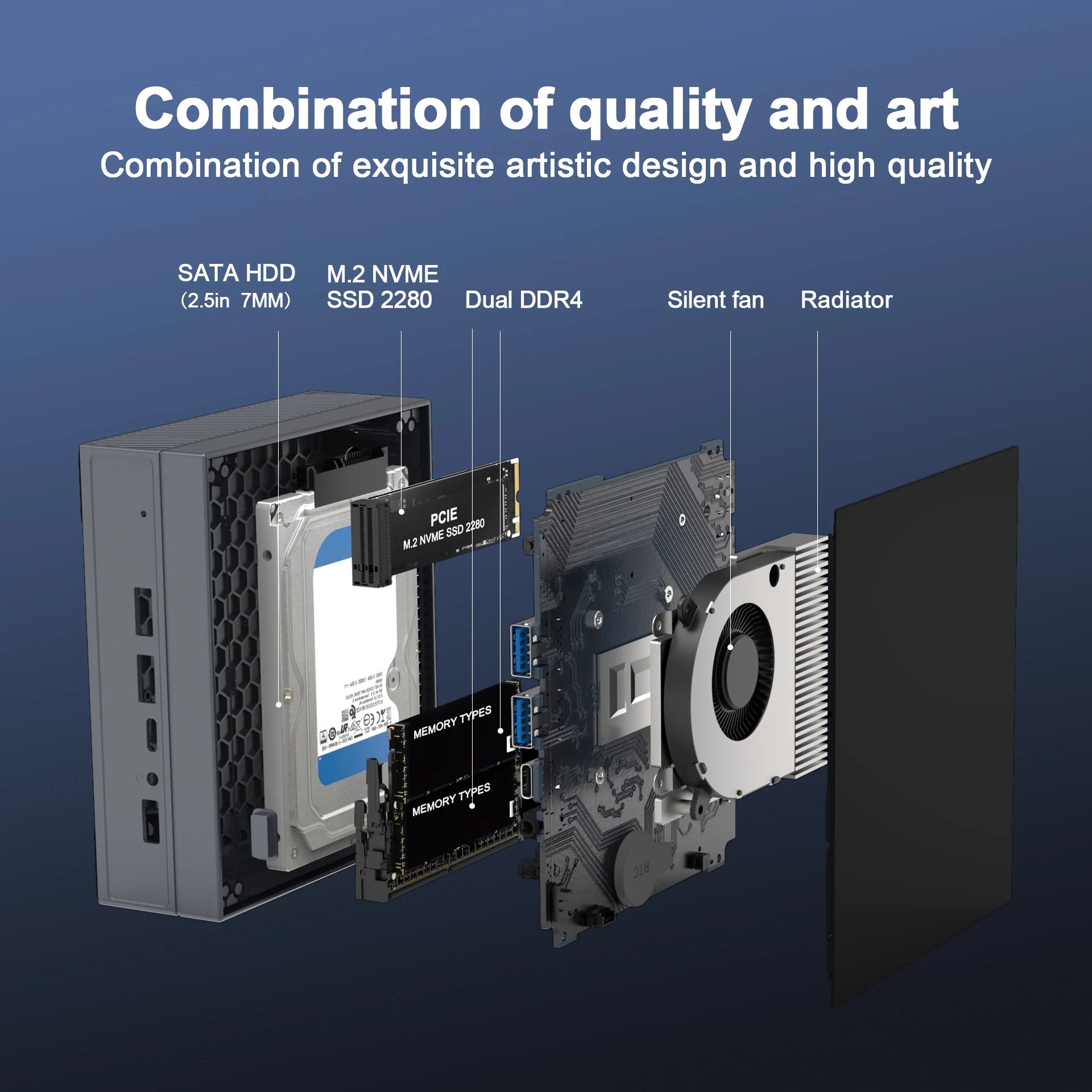 2023 Professional Video Editing Office Dual-use 16+512 Home Intel Celeron N5105 Host Mini Size Portable Host Mini Desktop PC