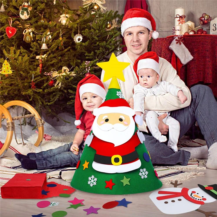 Wholesale Customization Christmas Pendant Children DIY Mass Felt Christmas Tree
