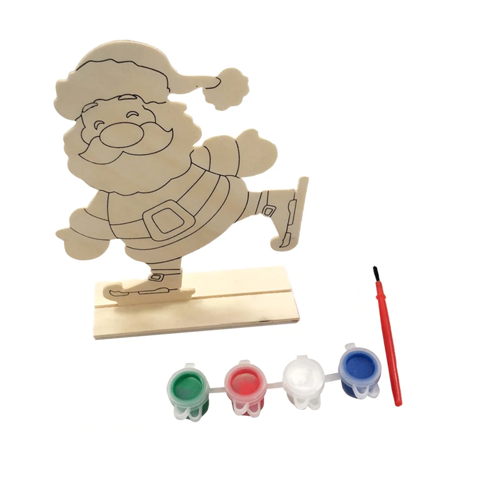 2022 new printed wooden cartoon decoration DIY wood Painting Set Wooden Children Painting Toy