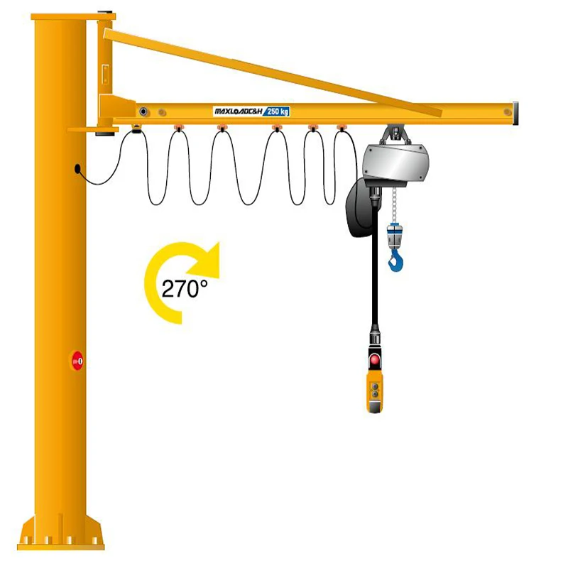 270 Degree Manual Rotating Pillar type JIB crane with building material shops/ Jib Crane for manufacturing plant