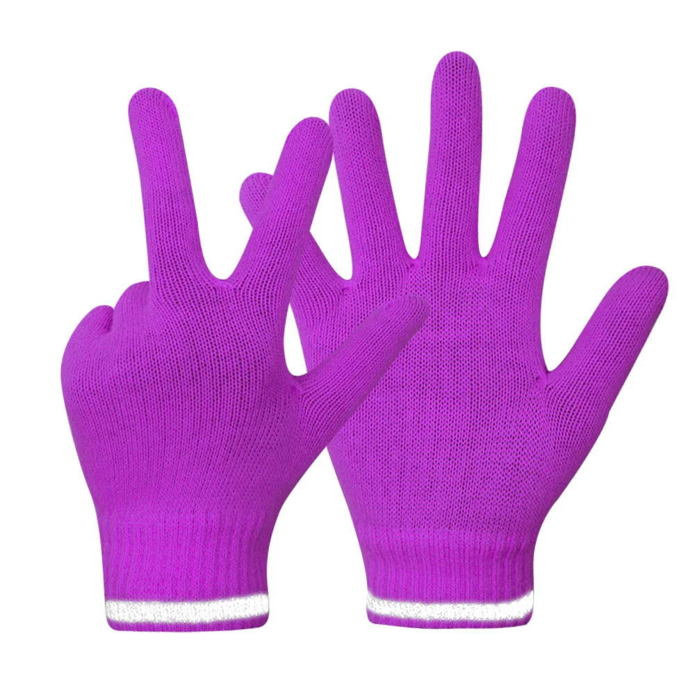 Magic Knit Gloves With Reflective yarn  Full Finger Reflective Stripe Gloves Soft Stretchy Knit Mittens
