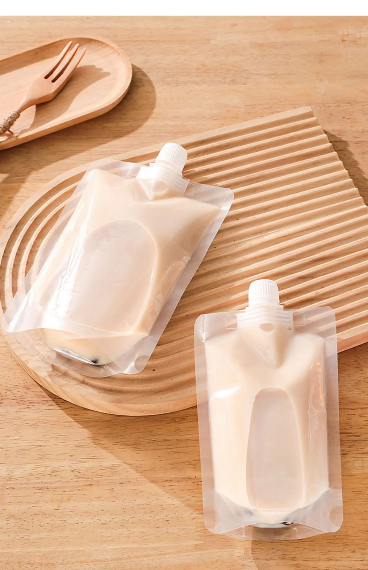 Beverage Universal Nozzle Transparent Stand-up Bag 500ml Disposable Bean Berry Sauce Medicine Bag