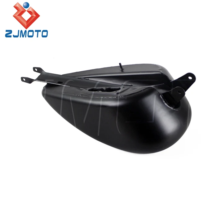 ZJMOTO High Quality Iron 3.3 Gallon Black Motorcycle Gas/Fuel Tank For 2007-2016 Harley Davidson Sportster 883 XL 1200