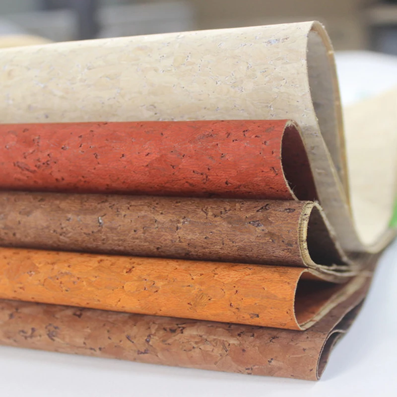 RTS Eco-Friendly Colored Real Cork Leather Natural Cork Fabric