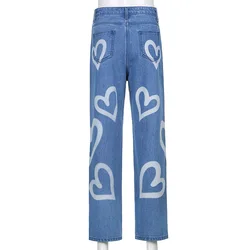 2021 Fall Fashion Girls Trousers Blue Patch Split Hem Tassels Bottoms Women Long High Waist Jean For Ladies Latest Denim Pants