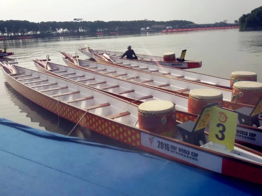Customized New Material International Standard Dragon Boat RUI IDBF 22 Man Dragon Boat for Competitive Sport