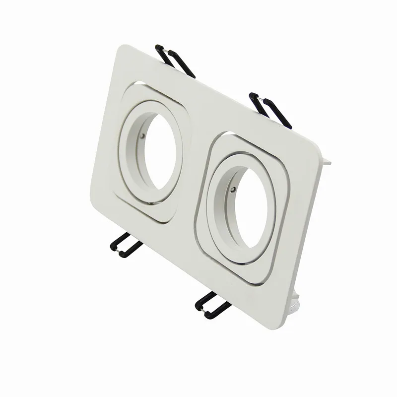 
Factory Sale Double Head Square White/Silver Adjustable Recessed Led Downlight Fixtures 