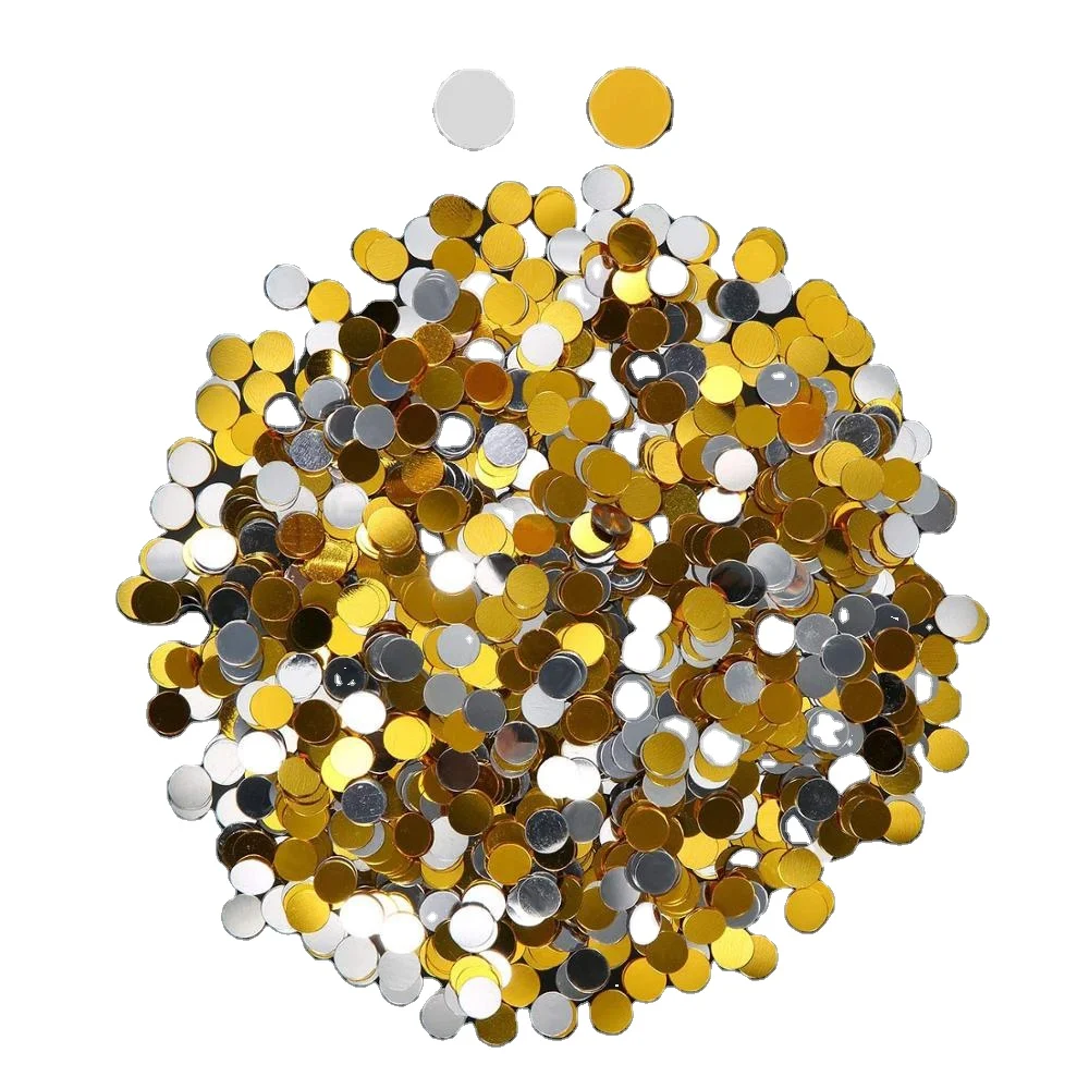 Confetti Dots Silver and Gold Glitter Confetti Circles 1cm Metallic Dot Confetti for Birthday Wedding Holiday Party decoration