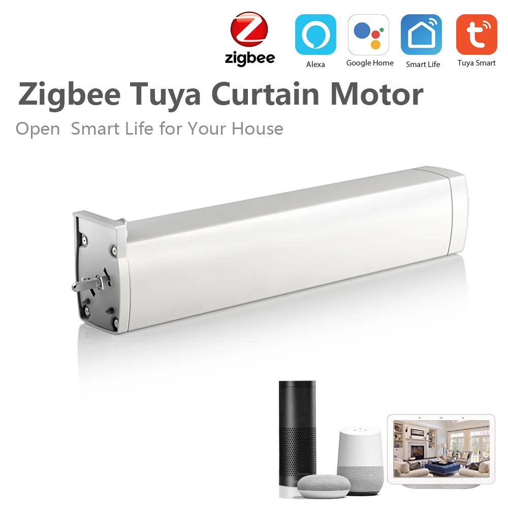  Электрический двигатель для штор Tuya Smart Zigbee автоматический моторизованный контроллер состояния с таймером и управлением через приложение Alexa Google