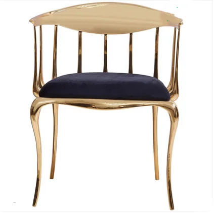 Light Luxury Italian Leisure Chair Simple Metal Creative Backrest Dining Chair