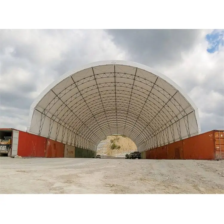 Hot galvanized steel shed frame all steel covered wagon storage shelter 20x40ft container shelter