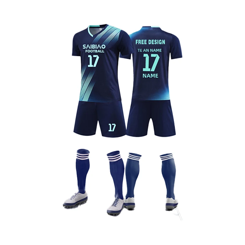 Plain Football Kits Wholesale Custom Logo Blank Printed Soccer Jerseys Kits Men Full Football Team Uniform Sets