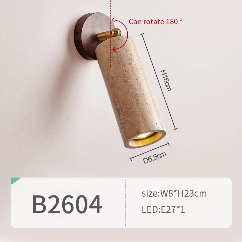 B2604 Travertine decoration wall light lamp for indoor lighting hotel bedroom living room Zhongshan factory outlet