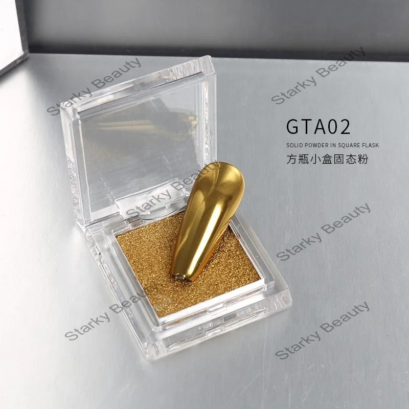 small square bottle solid Magic Mirror Powder chameleon eye Shadow Nail Aesthetic Glitter Metallic Pigments Set for Nail Art Diy