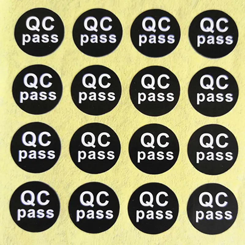 
Custom quality check label factory using die cut waterproof coated paper QC pass sticker 
