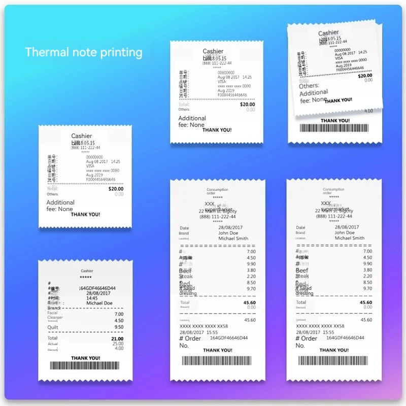 Deli DL-5801P high quality Printer Automatic Thermal Note Printer Cashier mobile phone taking Bluetooth receipt barcode printer