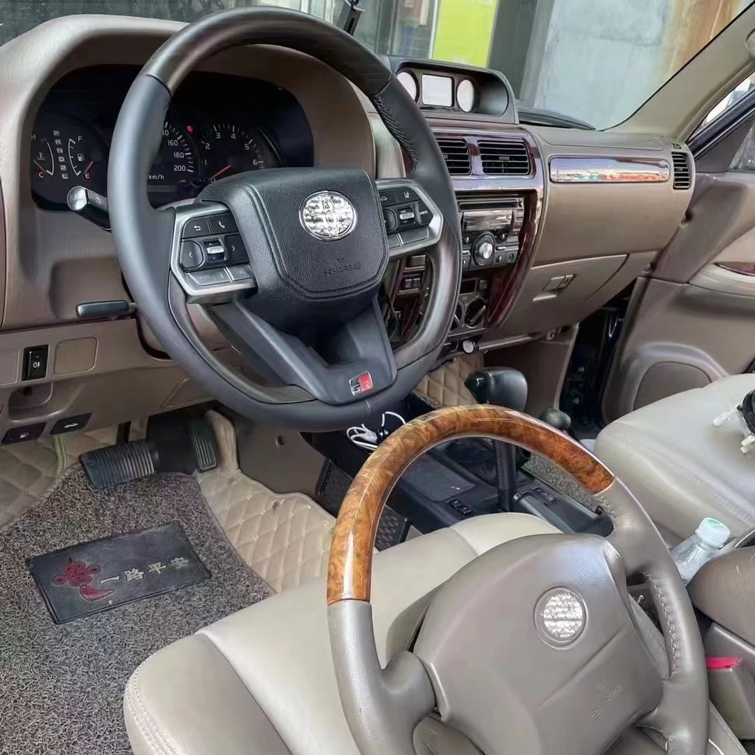 Upgrade Leather Steering Wheel for Toyota Prado 150 120 LC200 Land Cruiser upgrade to Lc300 GR Wood Grain Steering Wheel