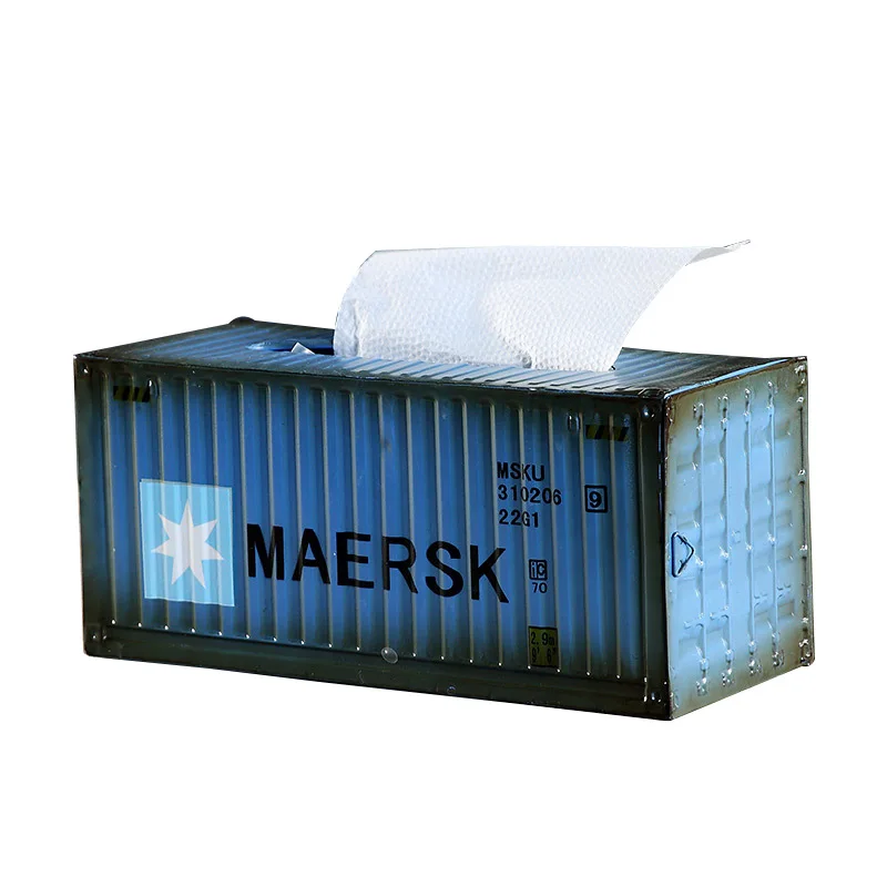 Container tissue box international trade practitioner office decoration gift creative industrial style grids restaurant