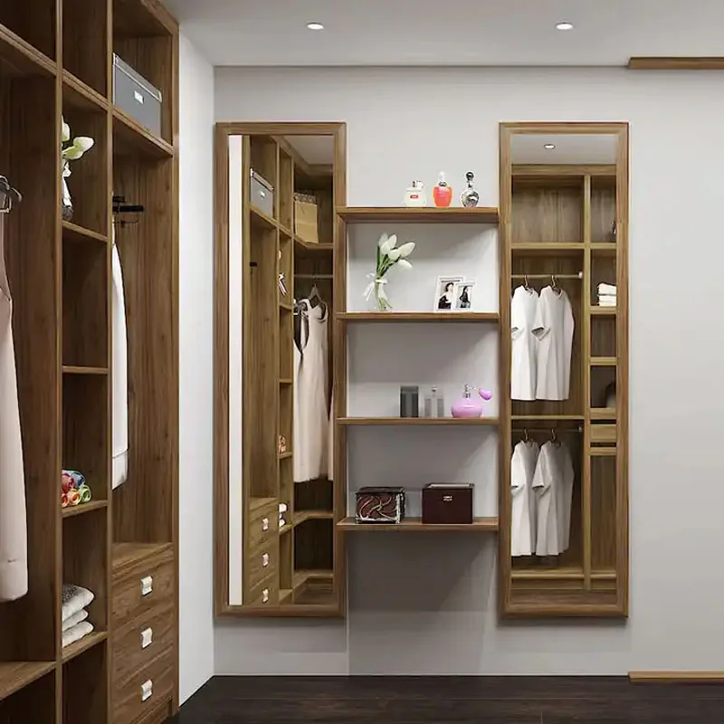 Factory Price Customized Bedroom Walk-In Portable Wardrobe Glass Door Closet Modern Wooden Wardrobe Room Cabinets